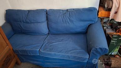 Divano il letto matrimoniale, tessuto jeans ikea 