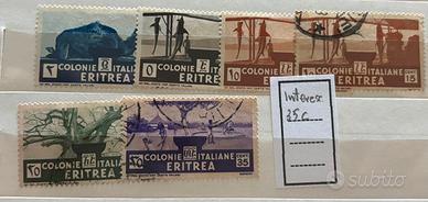 Francobolli colonia italiana Eritrea