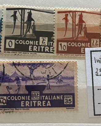 Francobolli colonia italiana Eritrea