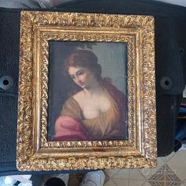 Antico olio su tela - Sibilla Cumana (S. Cecilia)