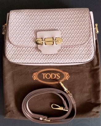 Borsa rosa cipria a tracolla a mano in pelle Tod's