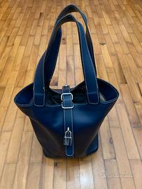 Borsetta in pelle blu