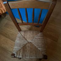 Sedie in legno e paglia
