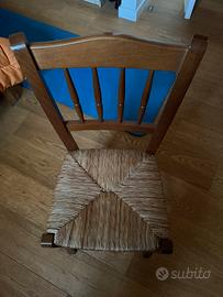 Sedie in legno e paglia