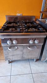 Cucina gas 4 fuochi acciaio inox 304 armadiata 