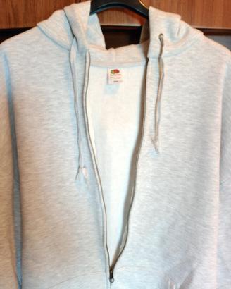 Felpa con cappuccio e zip Fruit of the Loom nuova