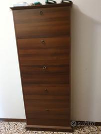 Scarpiera in legno con 5 scomparti
