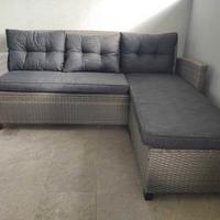 Divano lounge con chaise longue da esterno 3 posti