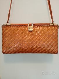 Borsa vintage vimini e rattan anni '60/'70 Italy 