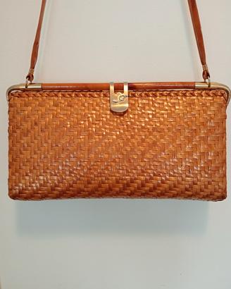 Borsa vintage vimini e rattan anni '60/'70 Italy 