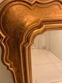 Specchiera a Cabaret in legno dorato in stile 800