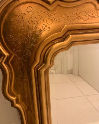 Specchiera a Cabaret in legno dorato in stile 800