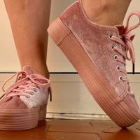 Scarpe sneaker alte rosa 36 donna usate ginnastica
