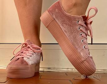 Scarpe sneaker alte rosa 36 donna usate ginnastica