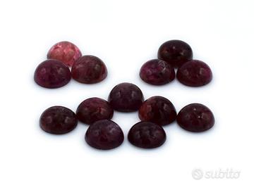 Lotto Tormaline Naturali Cabochon Rotonde  88,9 ct