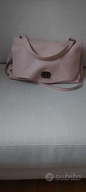 borsa postina vera pelle italiana colore rosa. 