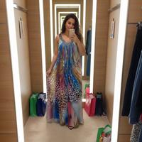 abito lungo animalier made in Italy taglia L