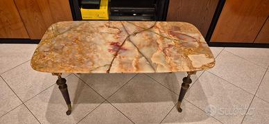 Tavolino da caffè anni 40/50 ripiano in onice