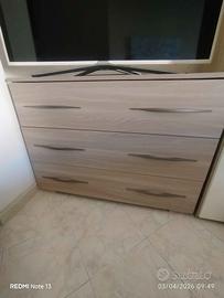 Comò e due comodini rovere chiaro