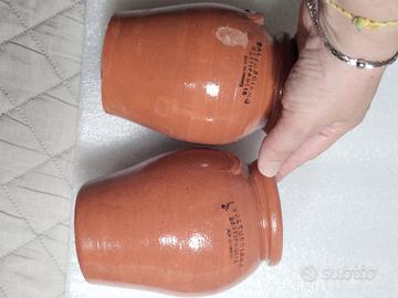 Coppia di Giarre in Terracotta Smaltata