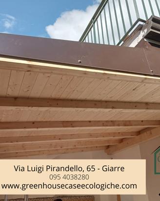 Tettoia in legno lamellare