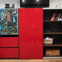 Mobile TV / Madia Moderna Design Pop-Art - Rosso L