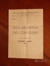 CIRCOLO MUSICALE BERGAMASCO 1950. Convegni.