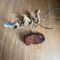 Legno e roccia per acquario