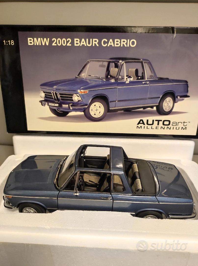 Autoart Bmw 2002 Baur Cabrio Blu 1:18 Rarità - Collezionismo In