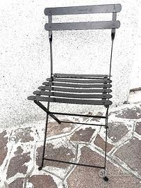 Sedia pieghevole Bistro in metallo nero