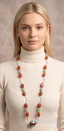 Collana cm 80 in Argento 925 e pietre dure, design
