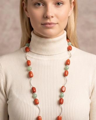 Collana cm 80 in Argento 925 e pietre dure