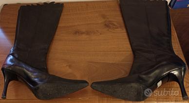 Stivali neri pelle a punta 39