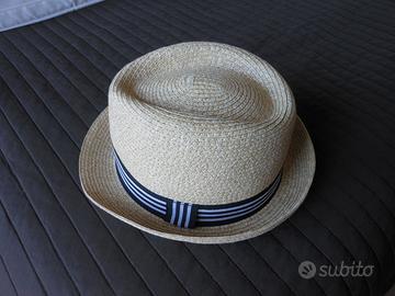 Cappello Pork Pie stile paglia beige 57 cm