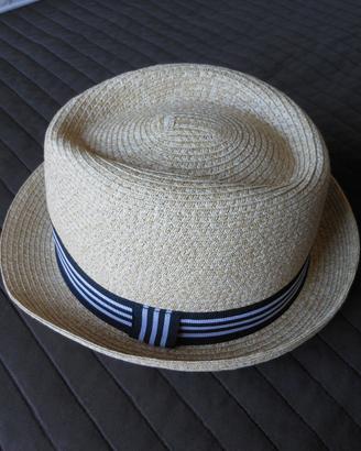 Cappello Pork Pie stile paglia beige 57 cm