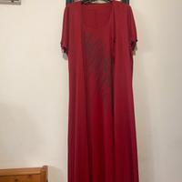 vestito rosso+ soprabito abbinato