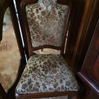 4 sedie Vintage in Legno e Pregiato Velluto 