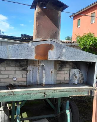 forno a legna su ruote per pizza o altro