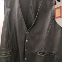 gilet uomo nero pelle 
