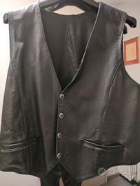 gilet uomo nero pelle 