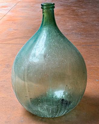 Damigiana vintage in vetro verde