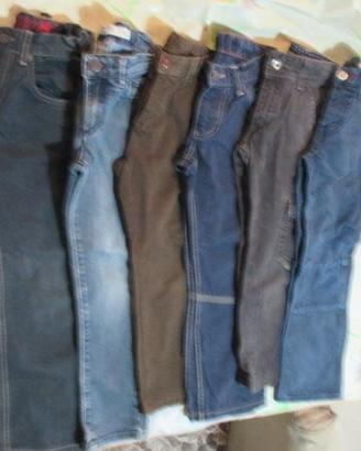 N.6 pantaloni/jeans vari colori per 6 anni(E 3 cad