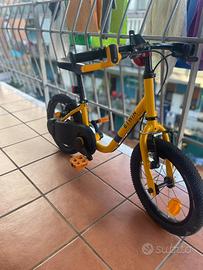 Bici bambino 3-5 anni bwin gialla 14" pollici