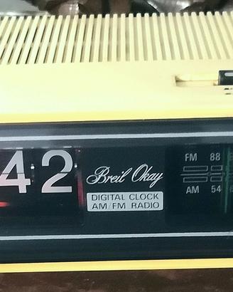 radio sveglia a cartellini BREIL OKAY, anni '70, f