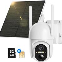 NUASI 4G LTE Telecamera con SIM e 32G SD Scheda, 2