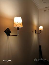 Coppia di Applique da parete Paralume ricamato 
