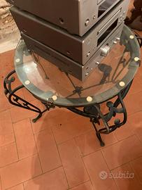 Tavolino vetro e ferro battuto