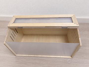 Gabbia in legno per criceti e roditori 60x30x30 cm
