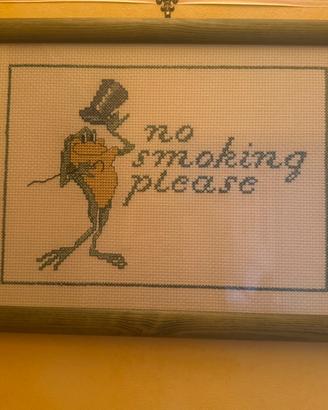 quadro a punto croce con eana”no smoking please”