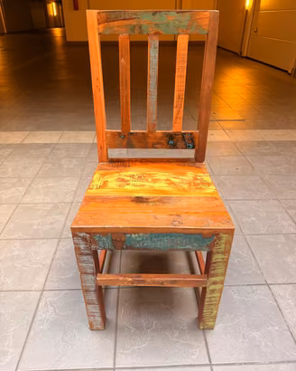 Sedia in legno massello stile vintage/shabby